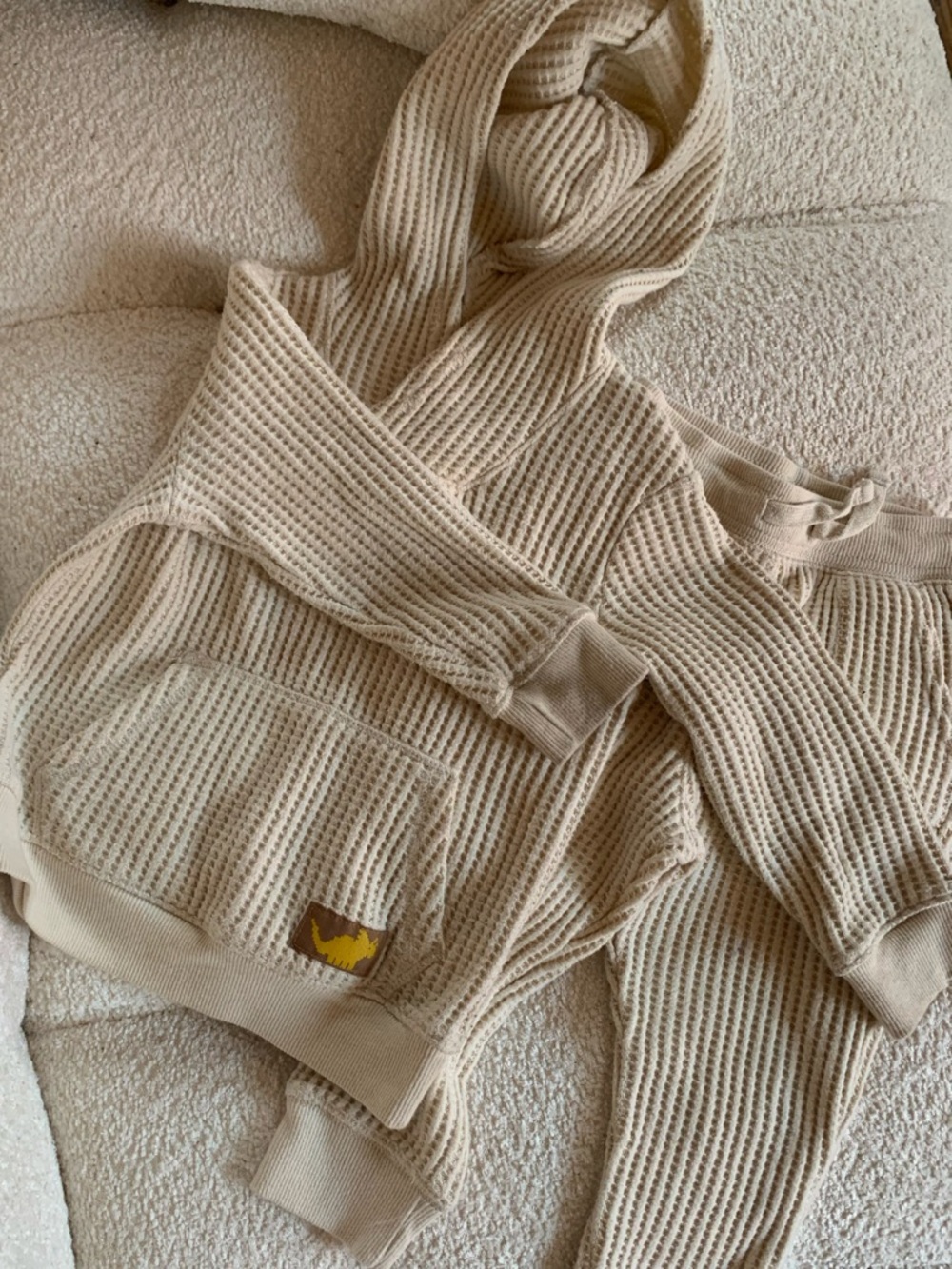 Cat & Jack Beige Waffle-Knit Set